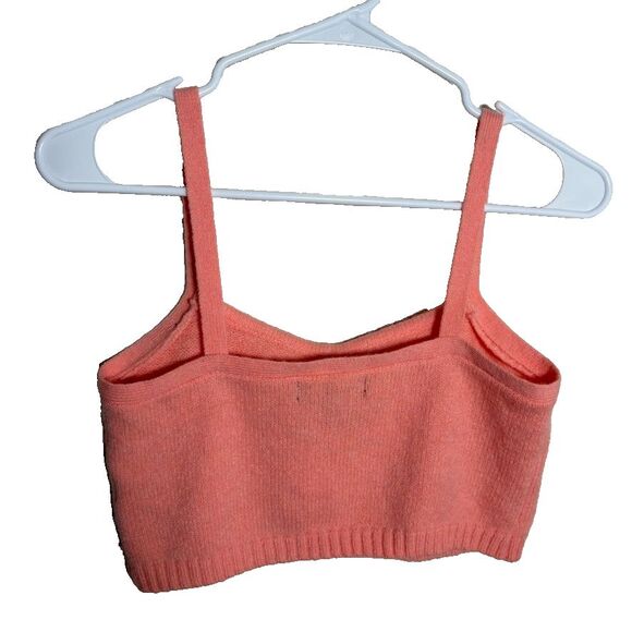 Witty Fox Tank Top Women's Medium Sweater Knit Cropped V-Neck Shirt Fuzzy - Picture 2 of 8